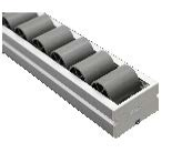 MODULAR SOLUTION ROLLER TRACK&lt;BR&gt;60MM WIDE ROLLER TRACK, ALUMINUM FRAME, YELLOW ROLLERS, 1 METER